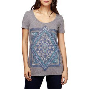 Lucky Brand Heather Gray Celestial Graphic Tee Shirt Women’s Size S